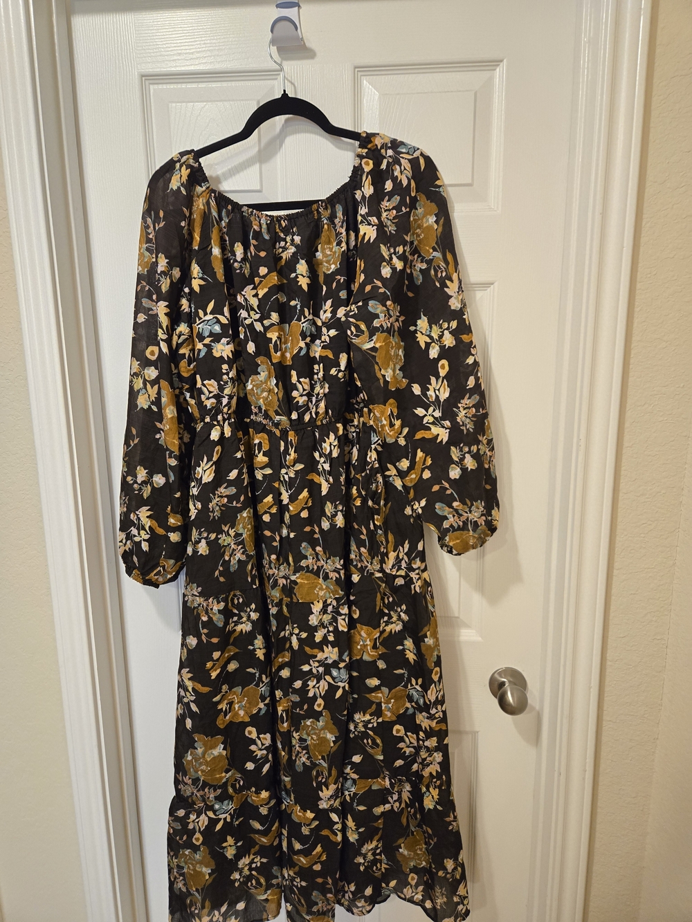 Polagram Brown Maxi Dress with Mustard Floral Print - Picture 13 of 16